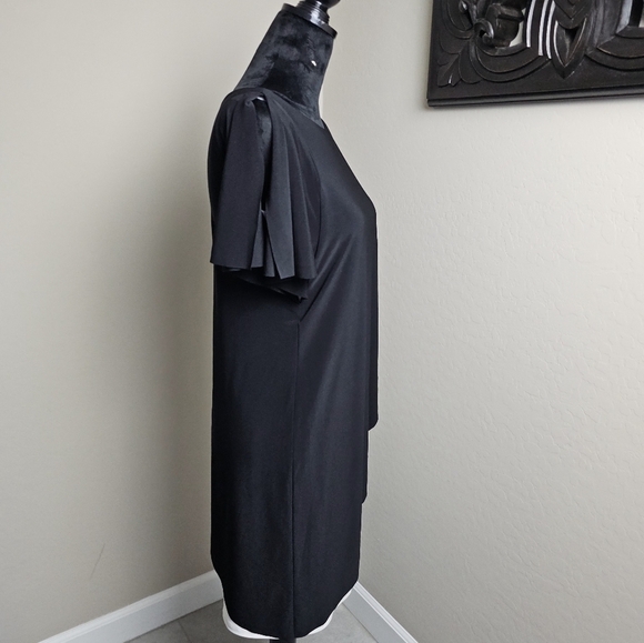 Lauren Ralph Lauren New Two-Tone Overlay Sheath Dress Size 2 Black and White - Picture 8 of 9